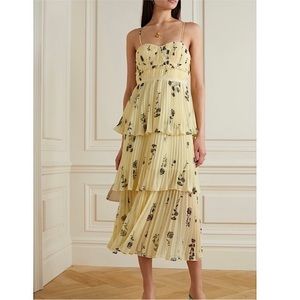 Self-Portrait Yellow Floral Tiered Dress